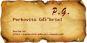 Perkovits Gábriel névjegykártya